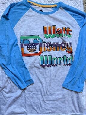 Disney, Size M Raglan Tee - Blue/White